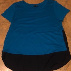 Blue and black express shirt